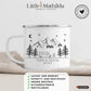 Personalisierte Emaille Camping Tasse "Mountains" Little Mathilda Little Mathilda Emaille Tasse