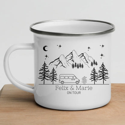 Personalisierte Emaille Camping Tasse "Mountains" Little Mathilda Little Mathilda Emaille Tasse
