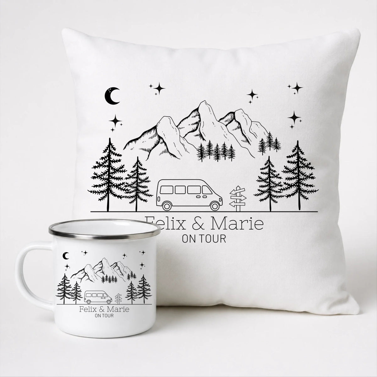 Personalisierte Emaille Camping Tasse "Mountains" Little Mathilda Little Mathilda Emaille Tasse