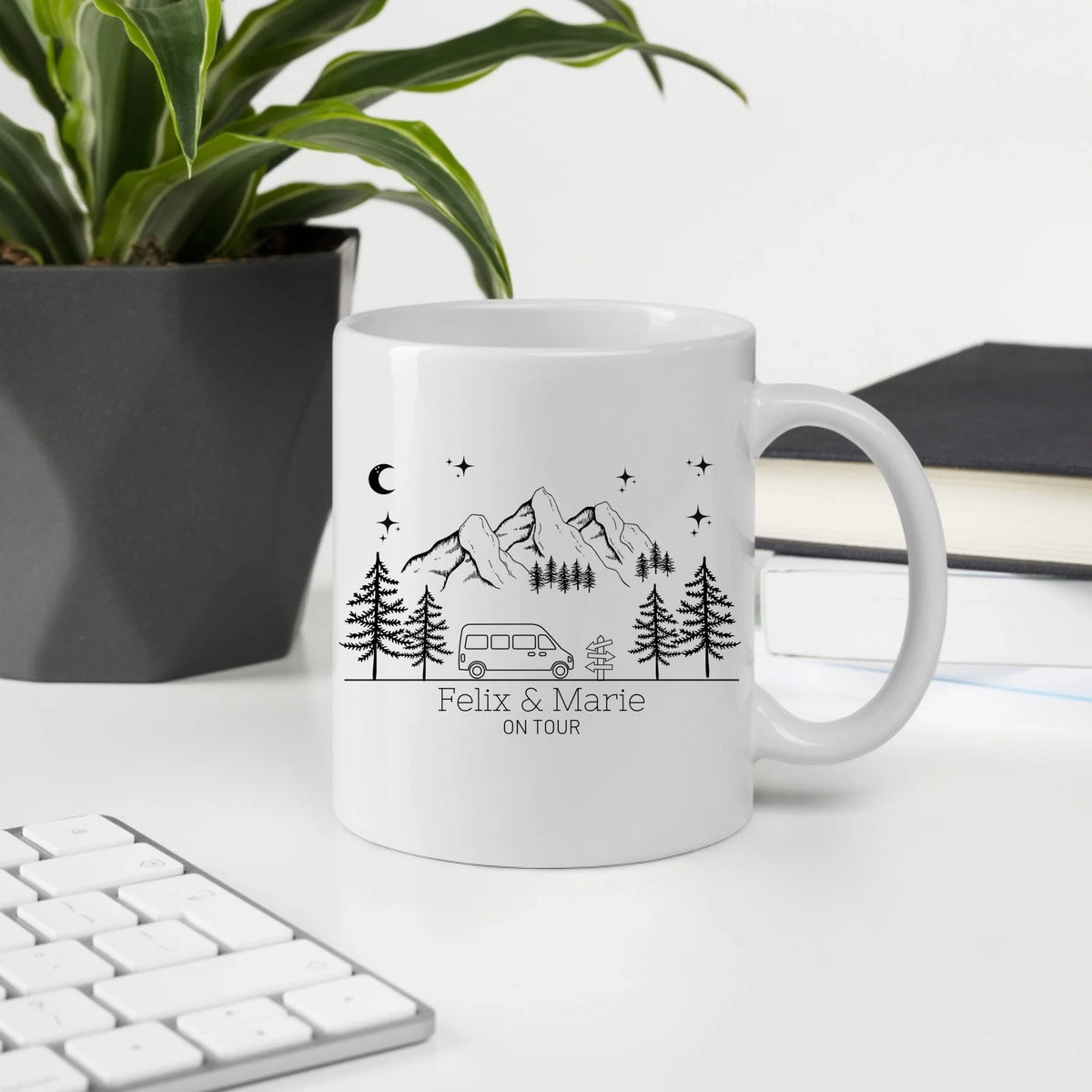 Personalisierte Emaille Camping Tasse "Mountains" Little Mathilda Little Mathilda Emaille Tasse