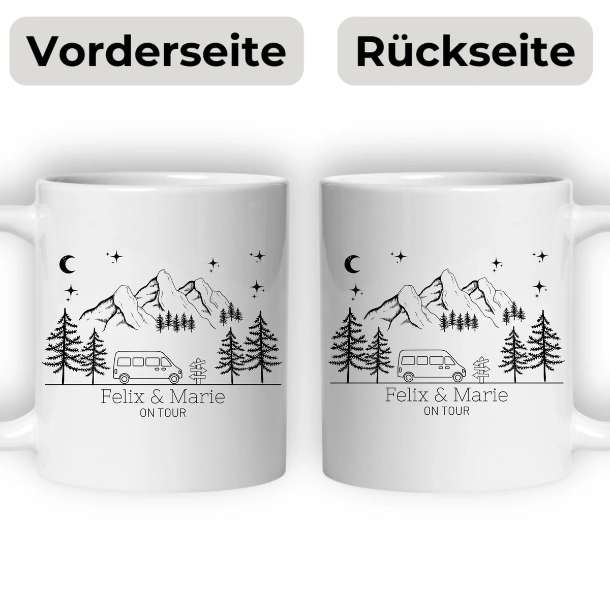 Personalisierte Emaille Camping Tasse "Mountains" Little Mathilda Little Mathilda Emaille Tasse