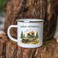 Personalisierte Emaille Camping Tasse Offroad Camper mit Schlafdach Little Mathilda Little Mathilda Emaille Tasse