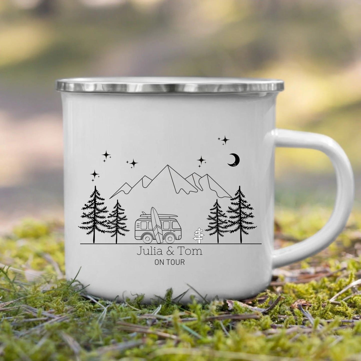 Personalisierte Emaille Camping Tasse "Surfer Van" Little Mathilda Little Mathilda Emaille Tasse