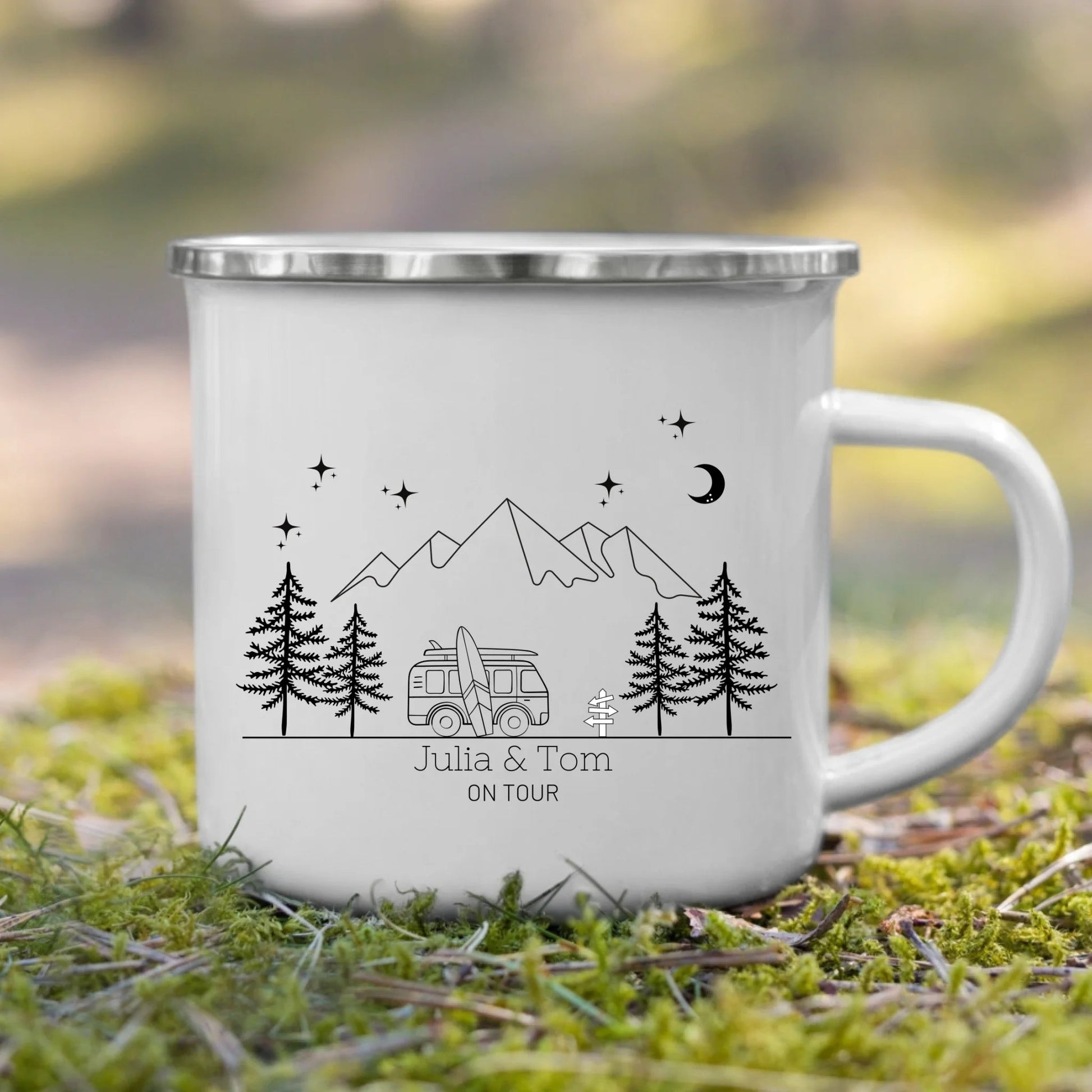 Personalisierte Emaille Camping Tasse "Surfer Van" Little Mathilda Little Mathilda Emaille Tasse