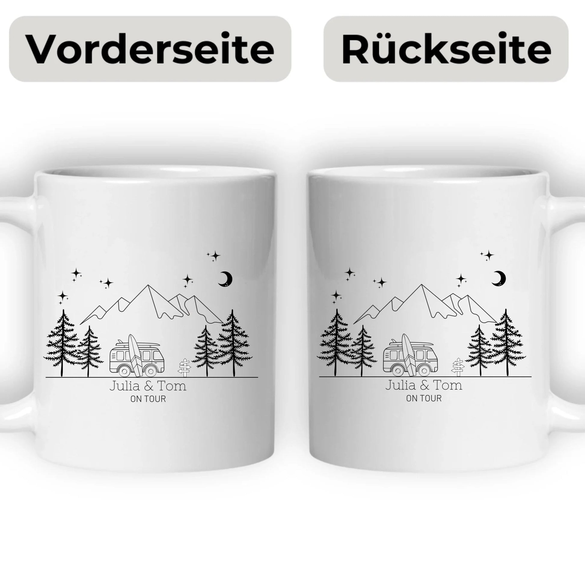 Personalisierte Emaille Camping Tasse "Surfer Van" Little Mathilda Little Mathilda Emaille Tasse
