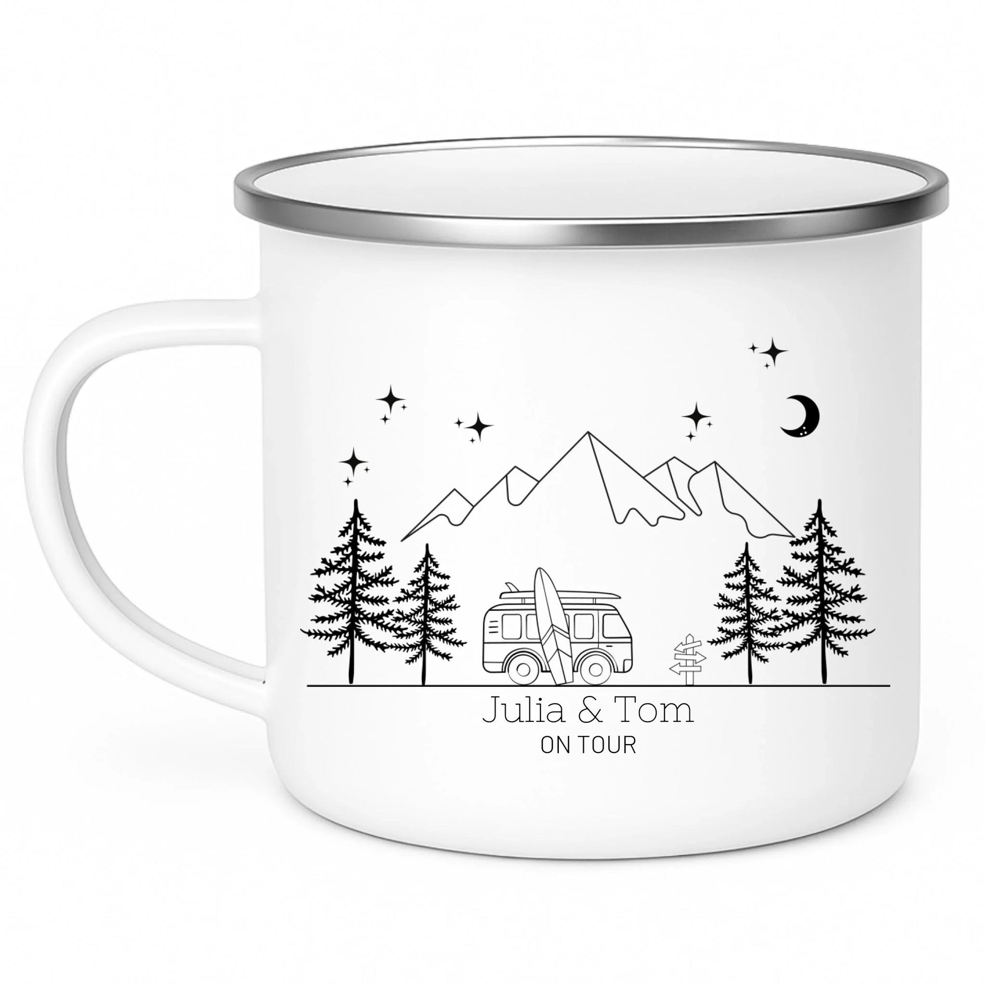 Personalisierte Emaille Camping Tasse "Surfer Van" Little Mathilda Little Mathilda Emaille Tasse