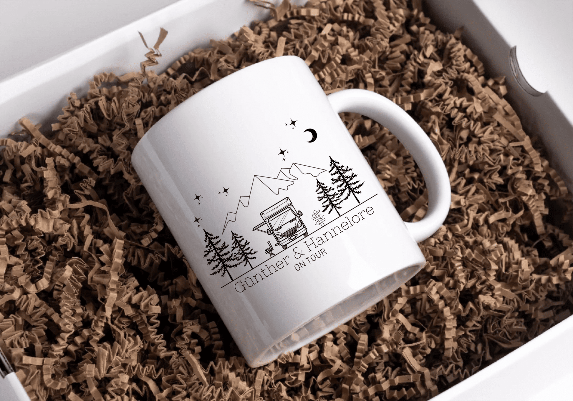 Personalisierte Emaille Camping Tasse Wohnmobil / Wohnwagen Little Mathilda Little Mathilda Emaille Tasse