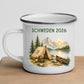 Personalisierte Emaille Camping Tasse Zelt & Berge Little Mathilda Little Mathilda Emaille Tasse