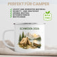 Personalisierte Emaille Camping Tasse Zelt & Berge Little Mathilda Little Mathilda Emaille Tasse