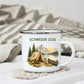 Personalisierte Emaille Camping Tasse Zelt & Berge Little Mathilda Little Mathilda Emaille Tasse