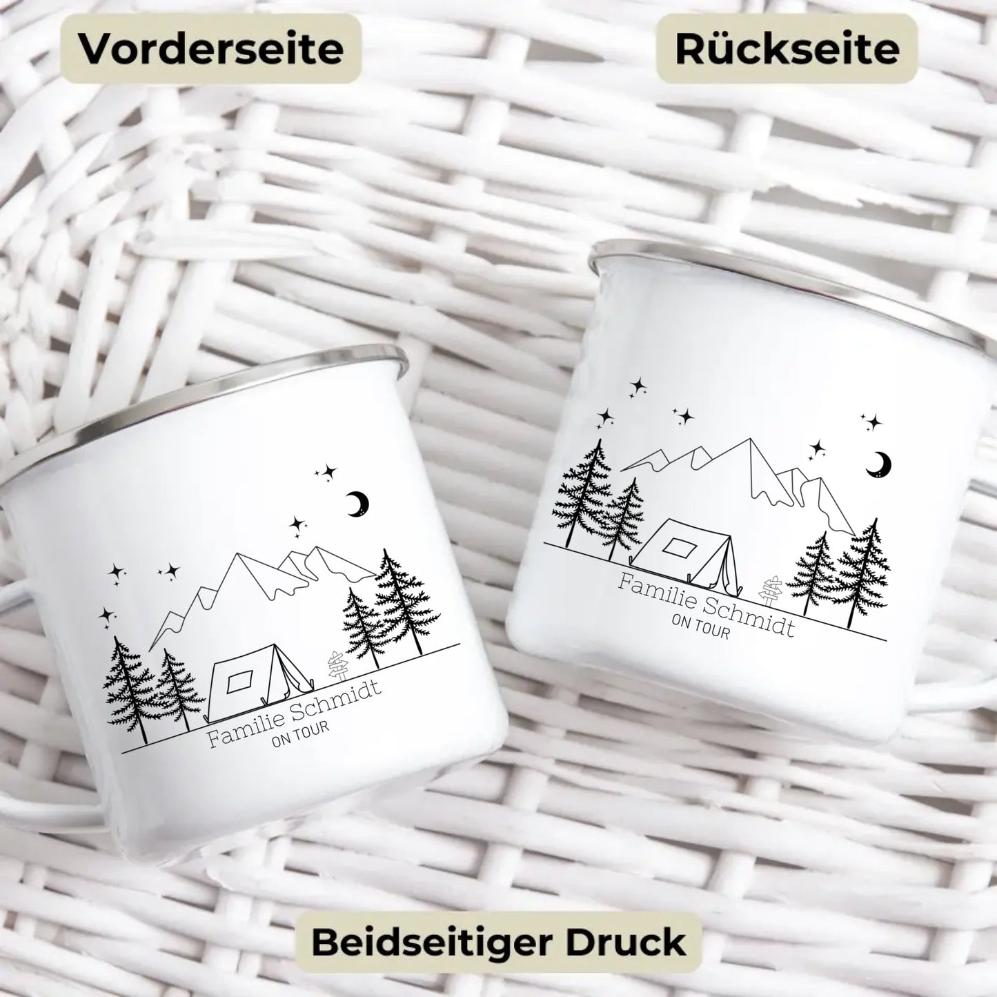 Personalisierte Emaille Camping Tasse "Zelt" Little Mathilda Little Mathilda Emaille Tasse