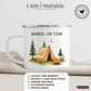 Personalisierte Emaille Camping Tasse Zelturlaub Little Mathilda Little Mathilda Emaille Tasse
