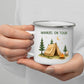 Personalisierte Emaille Camping Tasse Zelturlaub Little Mathilda Little Mathilda Emaille Tasse