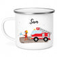 Personalisierte Emaille - Kindertasse mit Feuerwehrmann Little Mathilda Little Mathilda Emaille Tasse
