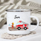 Personalisierte Emaille - Kindertasse mit Feuerwehrmann Little Mathilda Little Mathilda Emaille Tasse