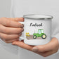 Personalisierte Emaille - Kindertasse mit grünem Traktor Little Mathilda Little Mathilda Emaille Tasse