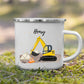 Personalisierte Emaille - Kindertasse mit Namen – Bagger, Feuerwehr & Traktor Little Mathilda Little Mathilda Emaille Tasse