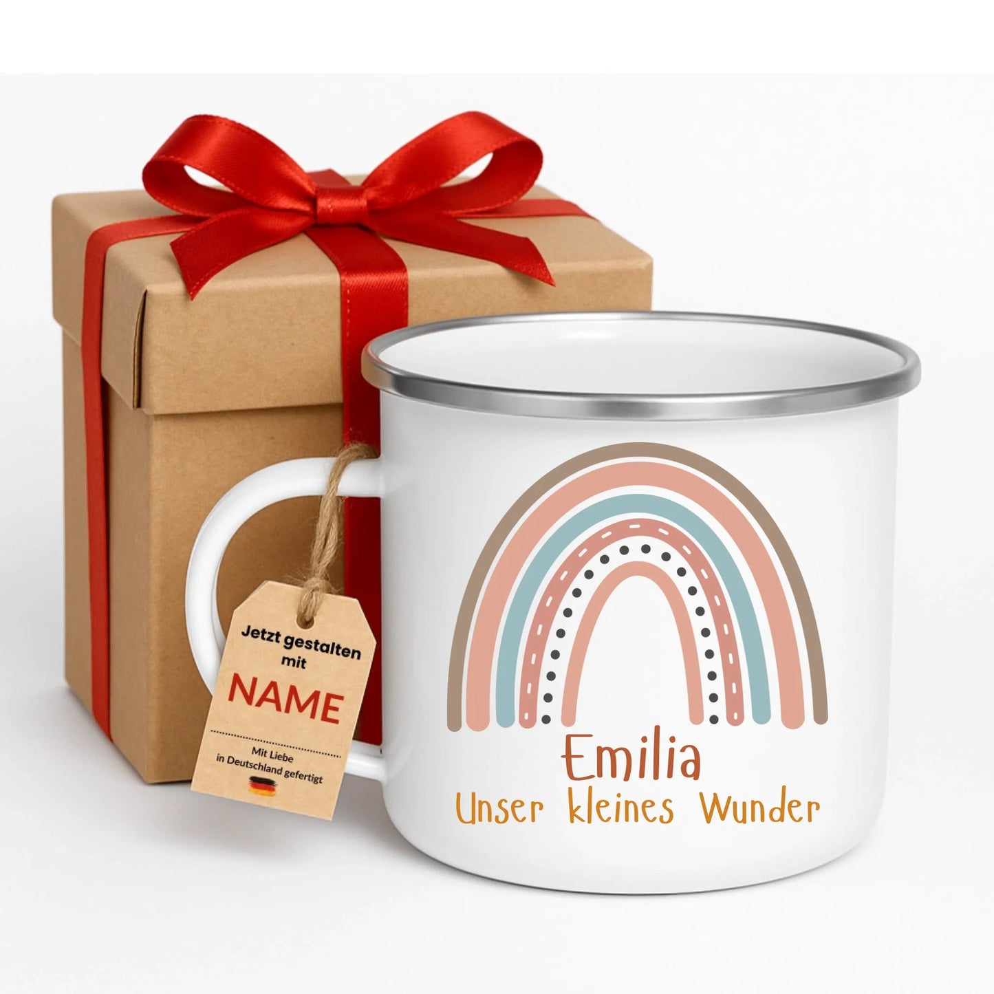 Personalisierte Emaille Tasse für Kinder (1)
