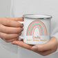 Personalisierte Emaille Kindertasse mit Regenbogen, Wunschnamen und einem Spruch Little Mathilda Little Mathilda Emaille Tasse