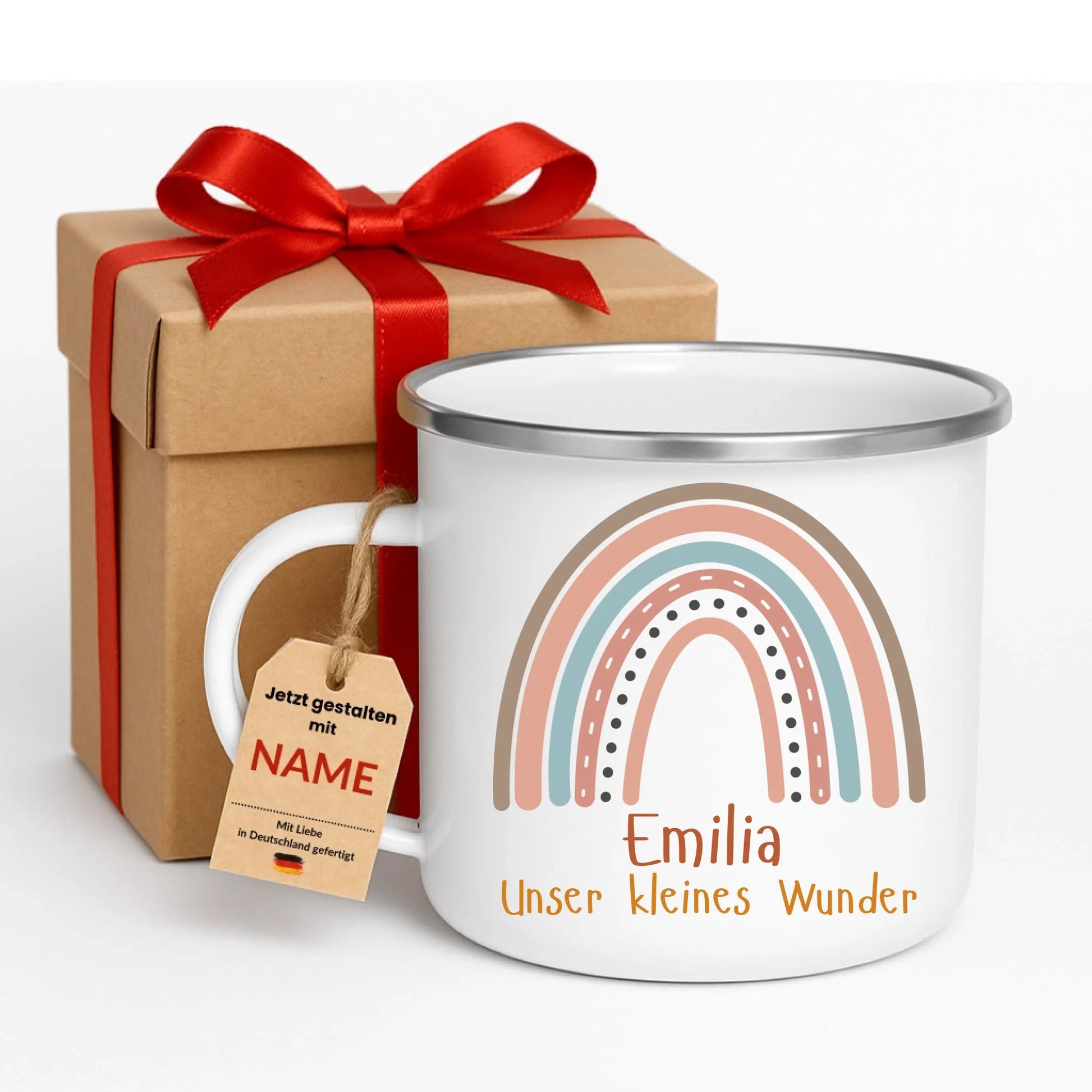 Bruchsichere Emaille Tasse für Kinder – personalisierte Kindertasse mit Namen, kratzfest und nachhaltig hergestellt