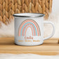 Personalisierte Emaille Kindertasse mit Regenbogen, Wunschnamen und einem Spruch Little Mathilda Little Mathilda Emaille Tasse