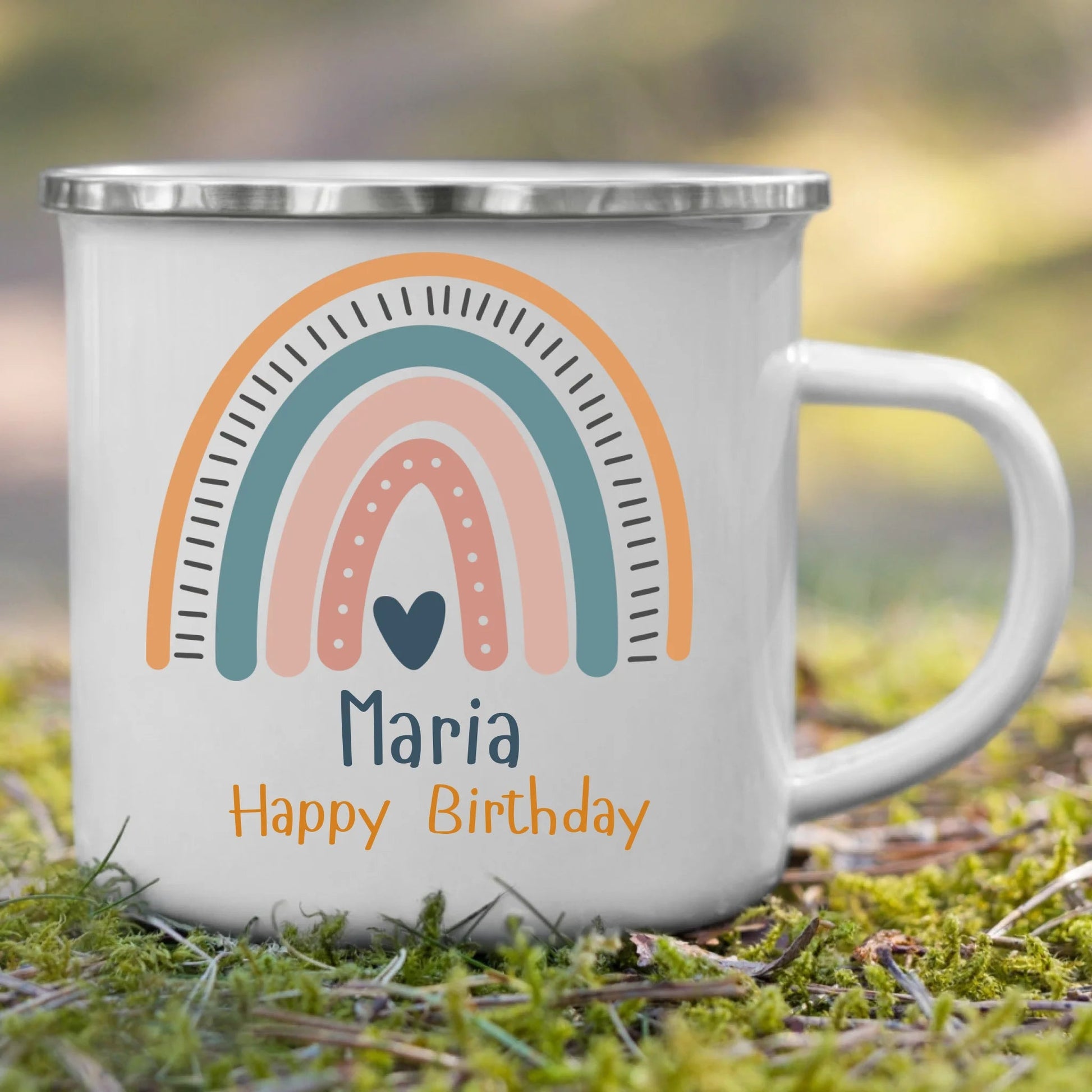 Bruchsichere und kratzfeste Emaille Kindertasse mit Namen – personalisierte, recyclebare Tasse von Little Mathilda