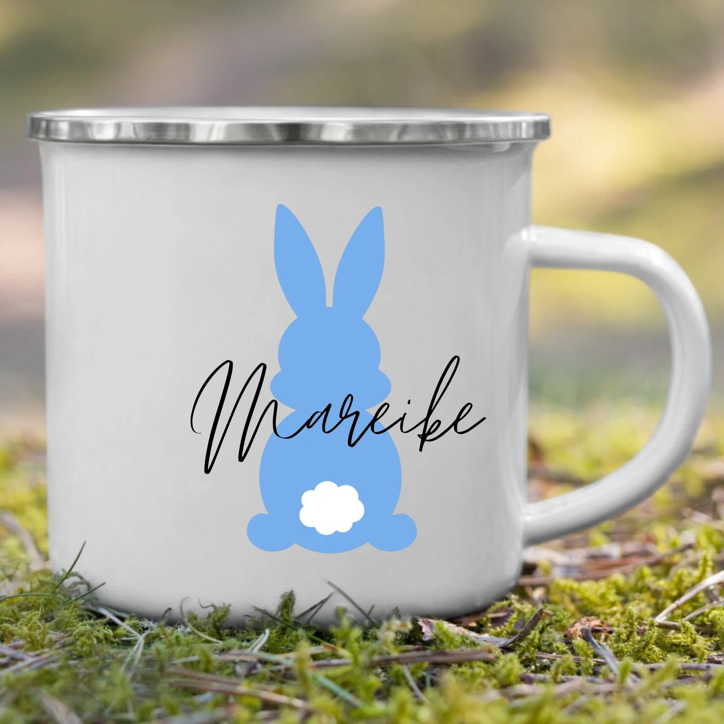 Personalisierte Emaille Ostertassen für Kinder "Bunter Osterhase mit Namen" Little Mathilda Little Mathilda Emaille Tasse