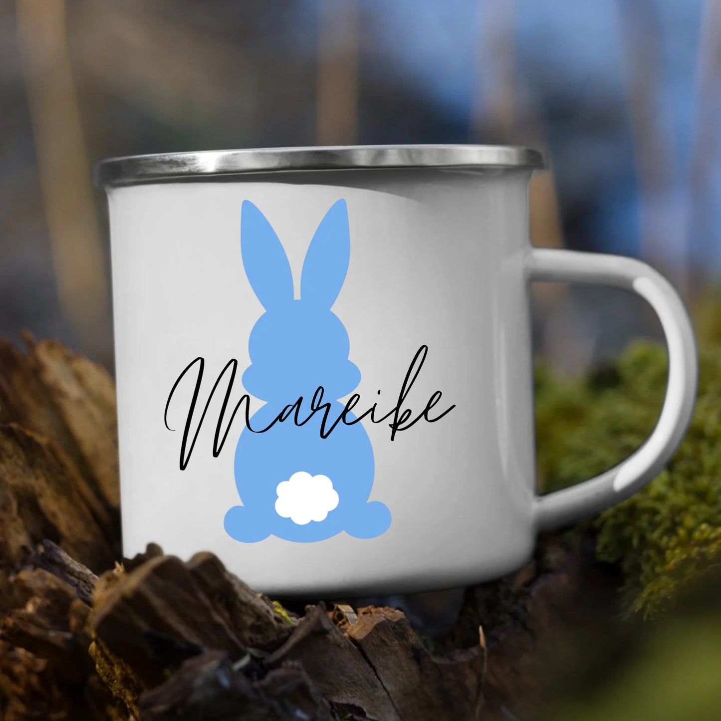 Personalisierte Emaille Ostertassen für Kinder "Bunter Osterhase mit Namen" Little Mathilda Little Mathilda Emaille Tasse
