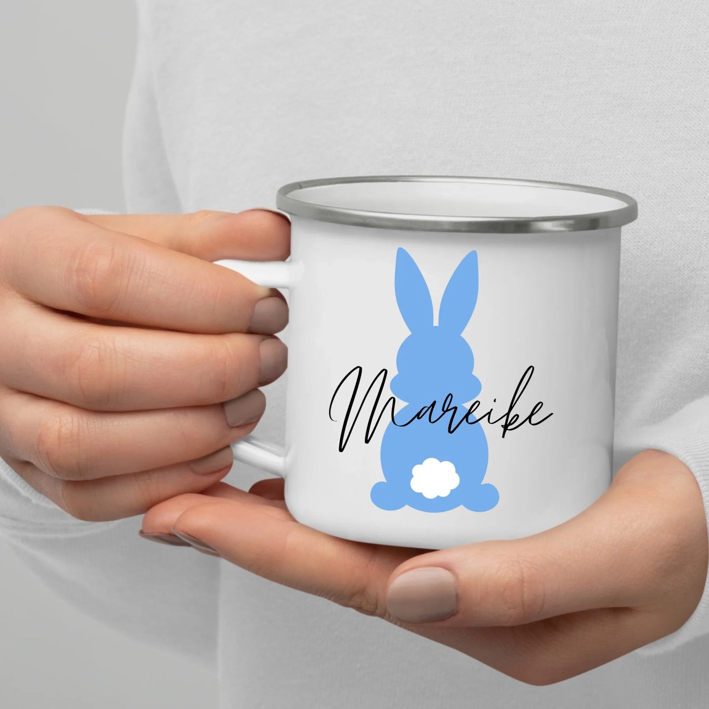 Personalisierte Emaille Ostertassen für Kinder "Bunter Osterhase mit Namen" Little Mathilda Little Mathilda Emaille Tasse