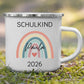 Personalisierte Emaille Tasse Schulkind 2026 mit Name Little Mathilda Little Mathilda Emaille Tasse