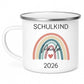 Personalisierte Emaille Tasse Schulkind 2026 mit Name Little Mathilda Little Mathilda Emaille Tasse