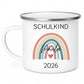 Personalisierte Emaille Tasse Schulkind 2026 mit Name Little Mathilda Little Mathilda Emaille Tasse