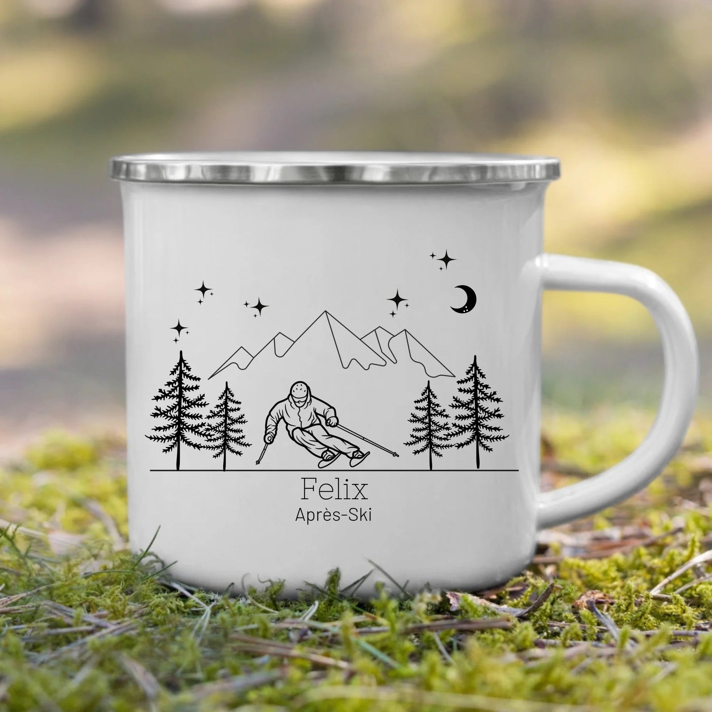 Personalisierte Emaille Tasse "Skifahrer" Little Mathilda Little Mathilda Emaille Tasse