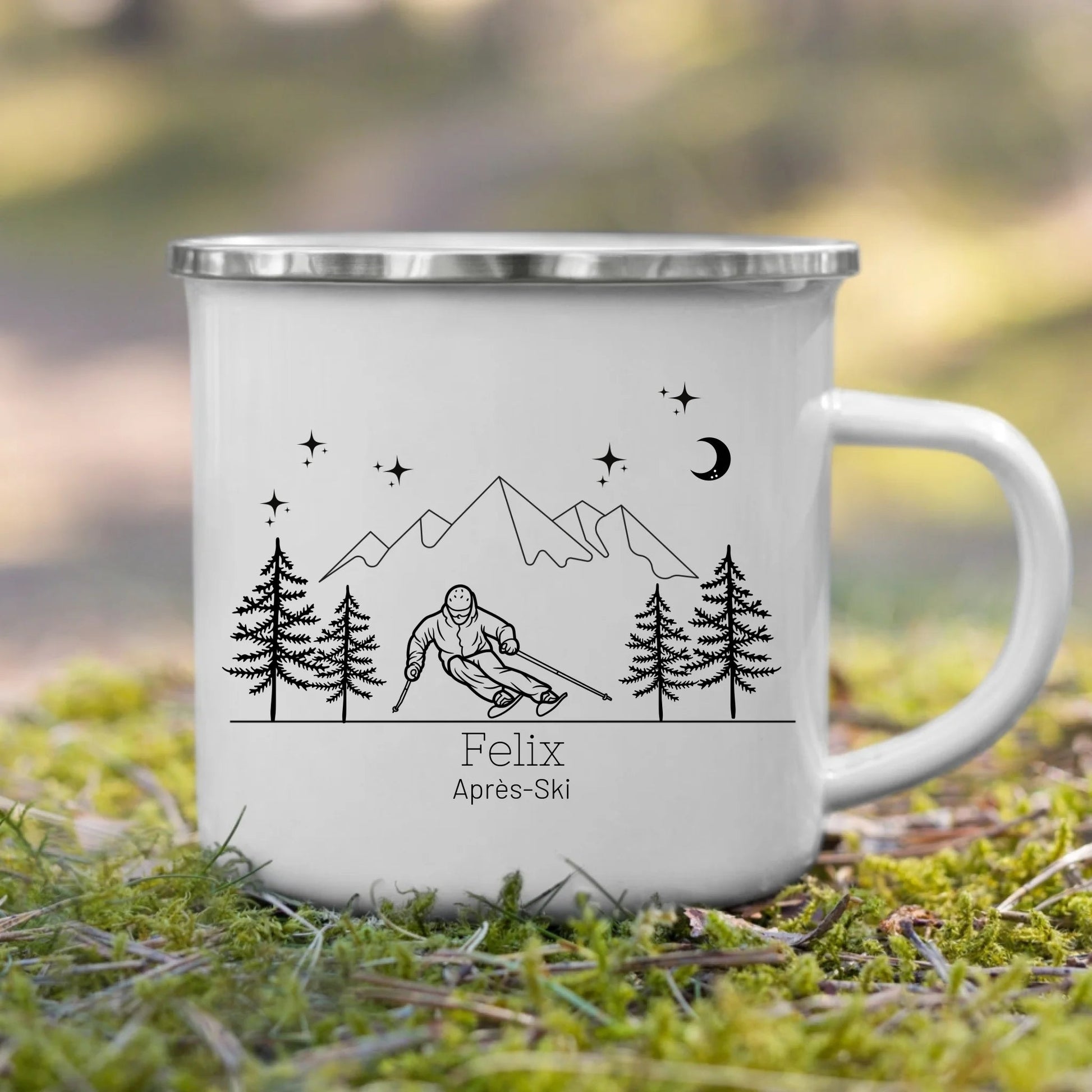 Personalisierte Emaille Tasse "Skifahrer" Little Mathilda Little Mathilda Emaille Tasse
