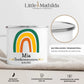 Personalisierte Emaille - Tasse zur Erstkommunion – Grüner Regenbogen Little Mathilda Little Mathilda Emaille Tasse