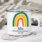 Personalisierte Emaille - Tasse zur Erstkommunion – Grüner Regenbogen Little Mathilda Little Mathilda Emaille Tasse