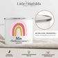 Personalisierte Emaille-Tasse zur Erstkommunion – Regenbogen in Rosa Little Mathilda Emaille Tasse für Kinder 330ml