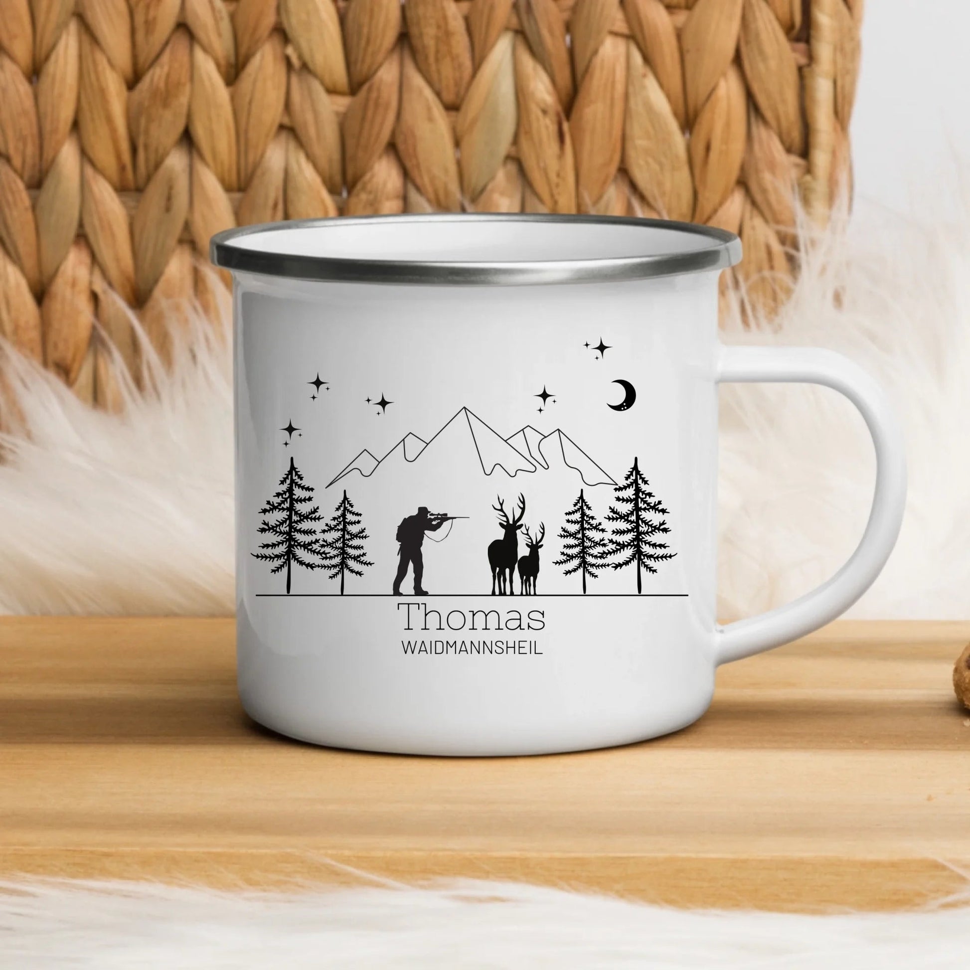 Personalisierte Jägertasse mit Namen – Emaille Tasse für Jäger Little Mathilda Little Mathilda Emaille Tasse