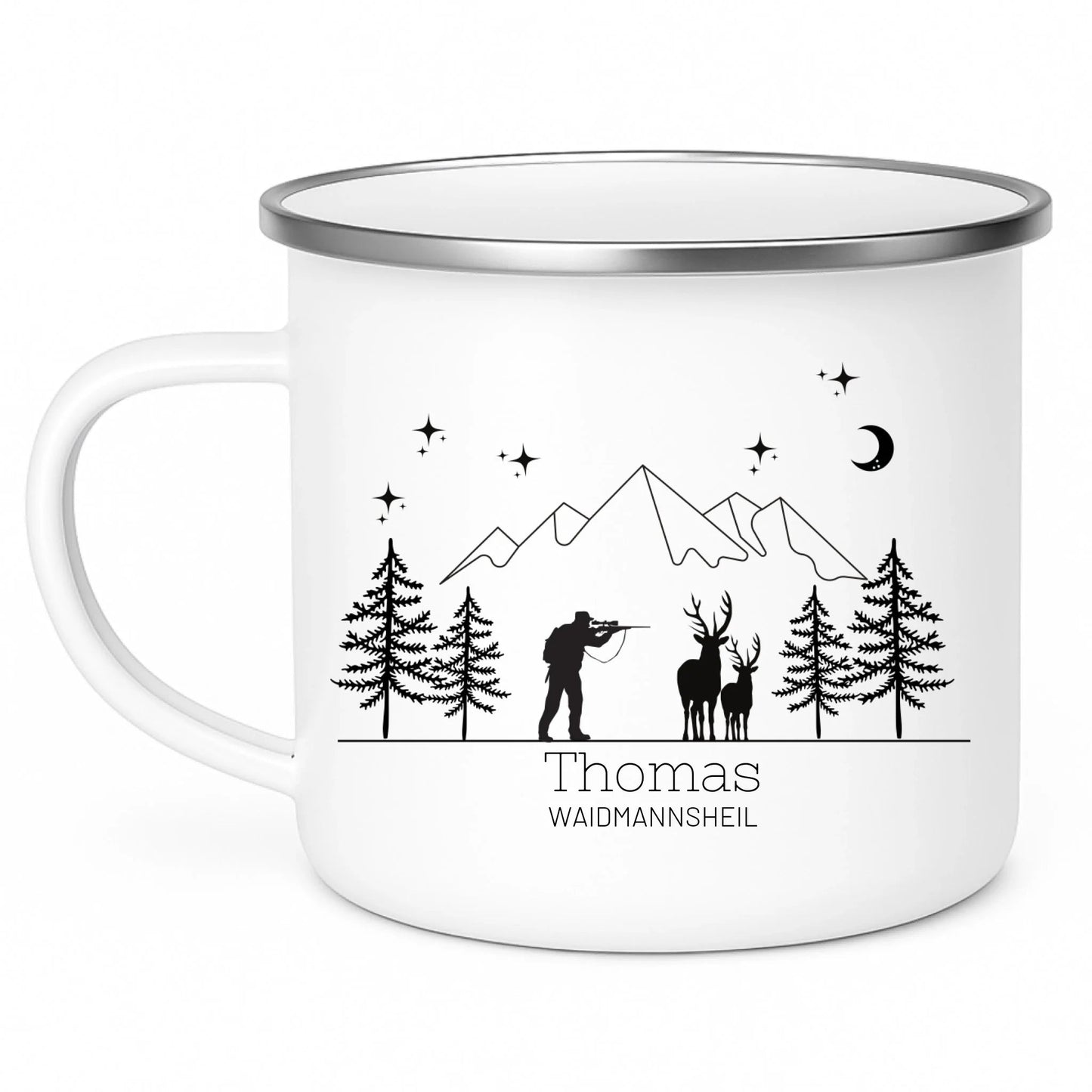 Personalisierte Jägertasse mit Namen – Emaille Tasse für Jäger Little Mathilda Little Mathilda Emaille Tasse