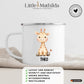 Personalisierte Kindertasse Giraffe mit Namen Little Mathilda Little Mathilda Emaille Tasse