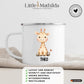 Personalisierte Kindertasse Giraffe mit Namen Little Mathilda Little Mathilda Emaille Tasse