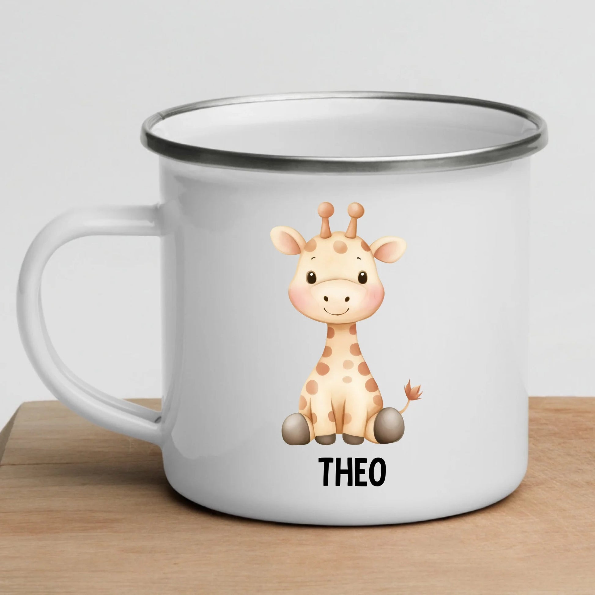 Personalisierte Kindertasse Giraffe mit Namen Little Mathilda Little Mathilda Emaille Tasse