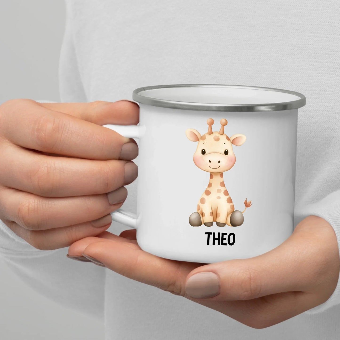 Personalisierte Kindertasse Giraffe mit Namen Little Mathilda Little Mathilda Emaille Tasse