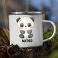Personalisierte Kindertasse Pandabär mit Namen Little Mathilda Little Mathilda Emaille Tasse