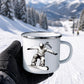 Personalisierte Ski Tasse Emaille von Little Mathilda mit Namen