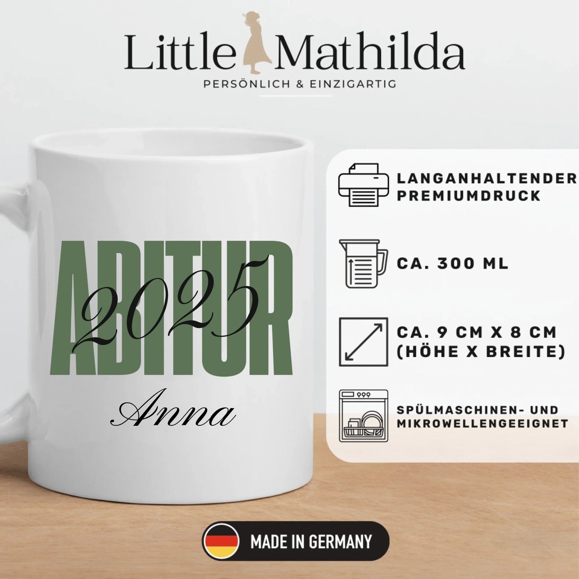 Personalisierte Tasse Abitur 2025 Little Mathilda Little Mathilda Emaille Tasse