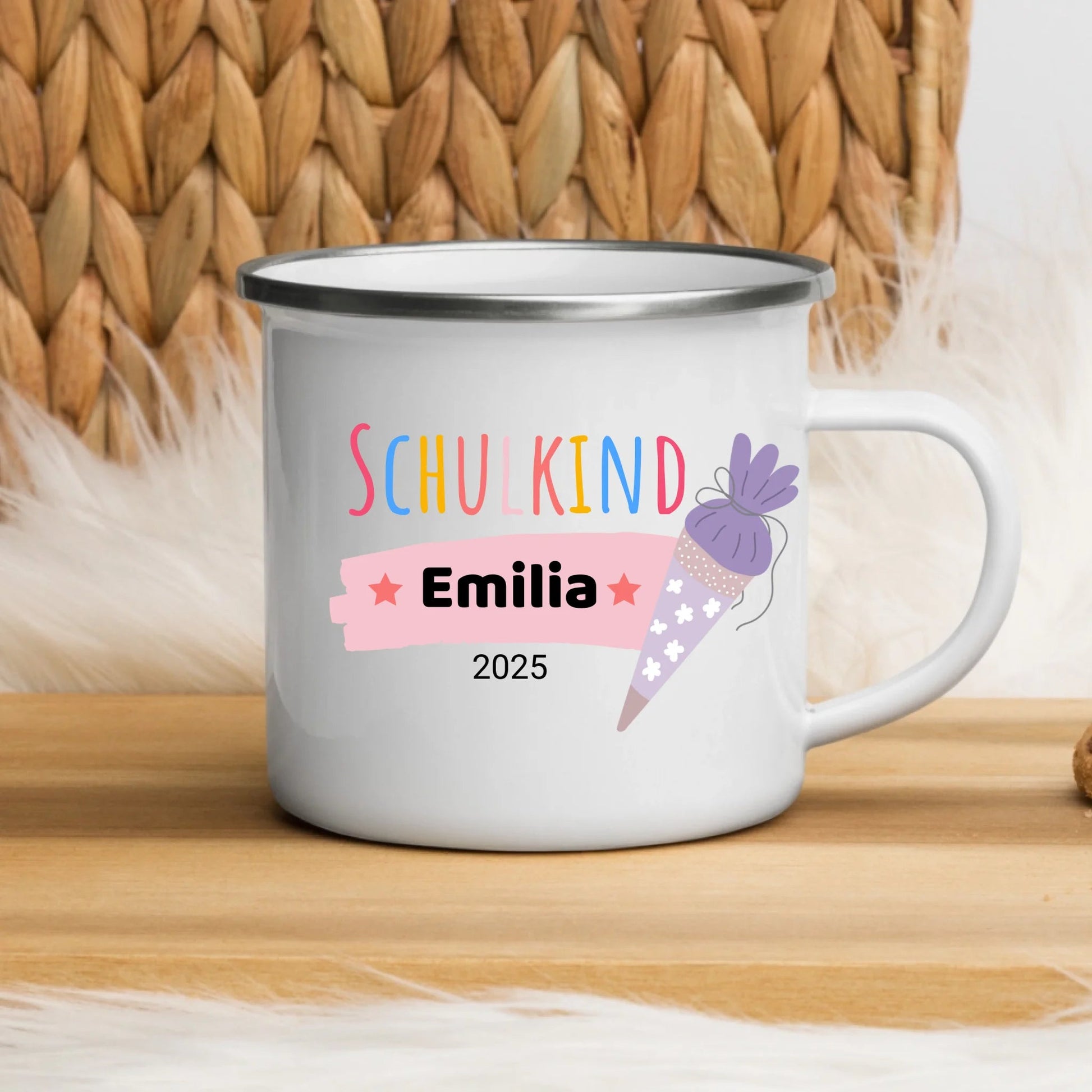 Personalisierte Tasse Schulkind 2025 Little Mathilda Little Mathilda Emaille Tasse