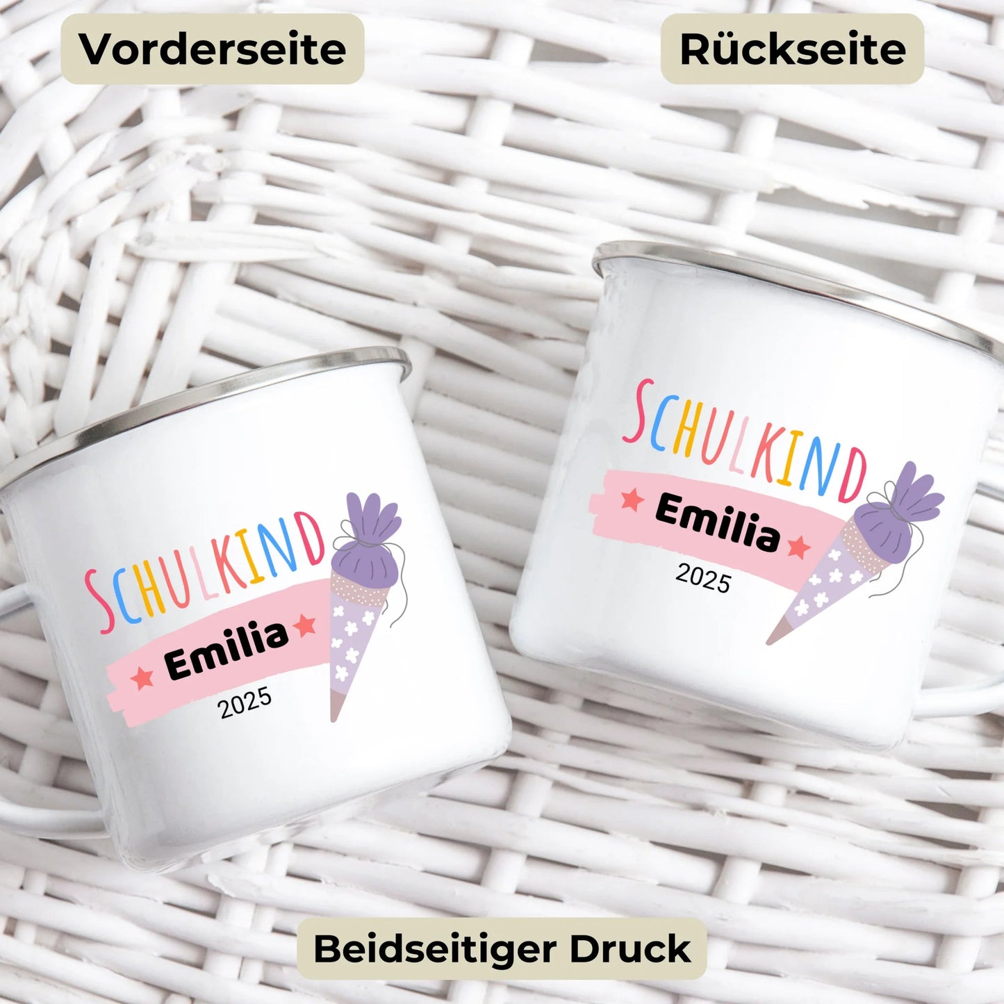 Personalisierte Tasse Schulkind 2025 Little Mathilda Little Mathilda Emaille Tasse
