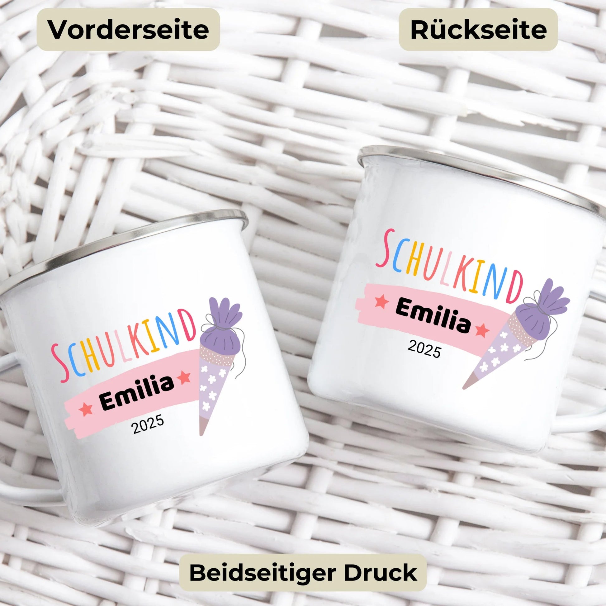 Personalisierte Tasse Schulkind 2025 Little Mathilda Little Mathilda Emaille Tasse