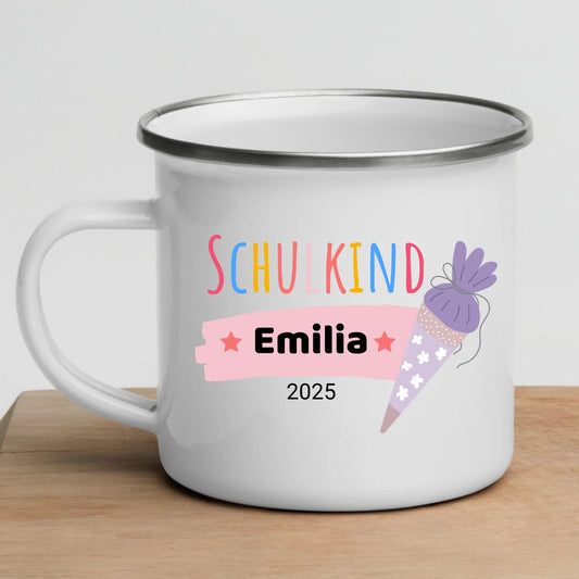 Personalisierte Tasse Schulkind 2025 Little Mathilda Little Mathilda Emaille Tasse